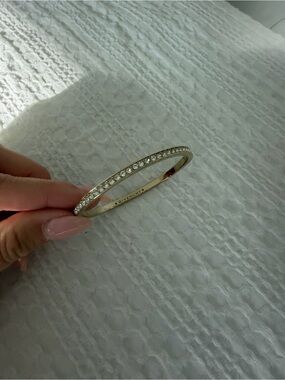 Givenchy Gold-tone Crystal Row Bangle Bracelet